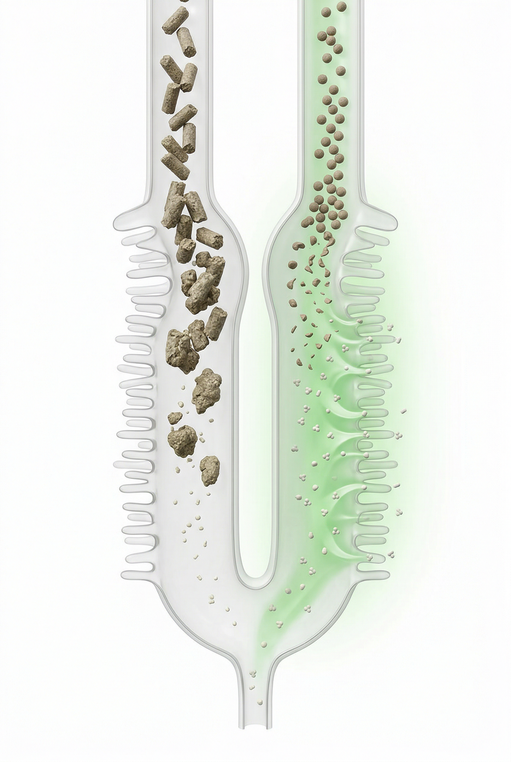 Elmentoz vs Conventional Feed Gut Illustration