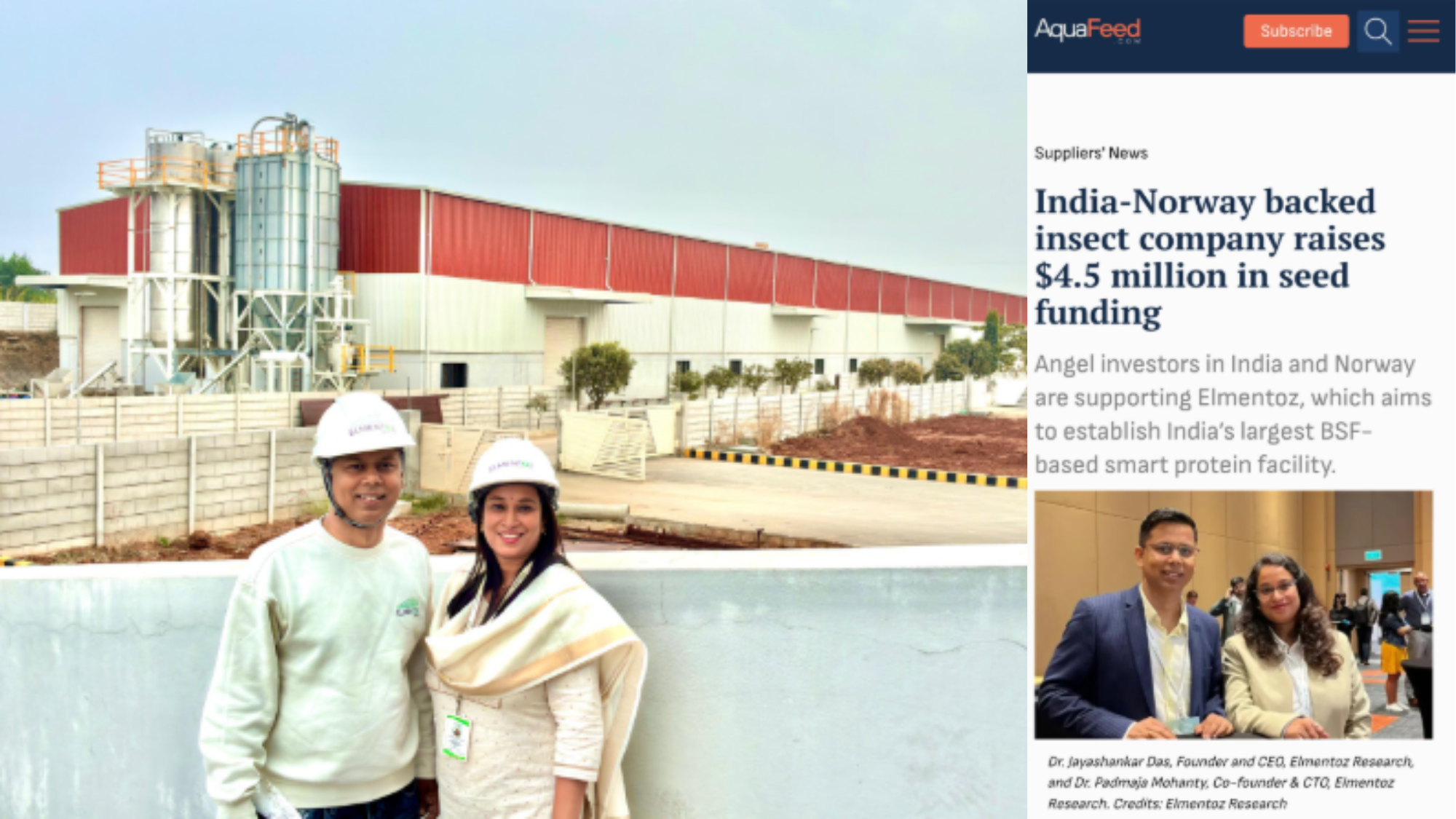 Secured $4.5M in seed funding and commissioned India’s largest smart protein manufacturing facility.